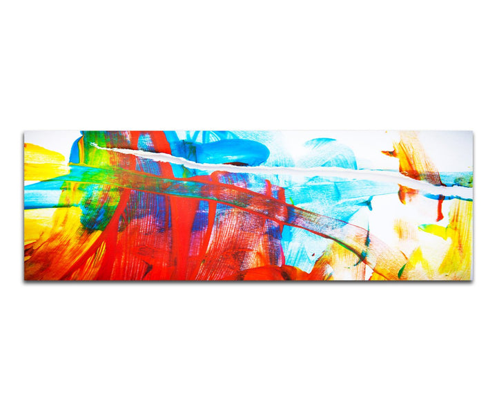 Paul Sinus Art Panoramabild auf Leinwand und Keilrahmen 150x50cm Malerei abstrakt bunt