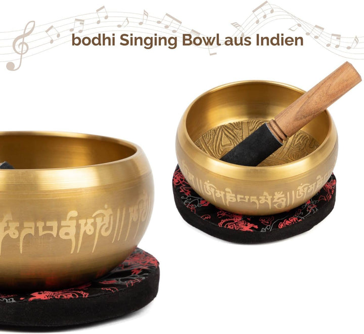 Indische Klangschalen mit OM-Verzierung und Geschenkbox, 15