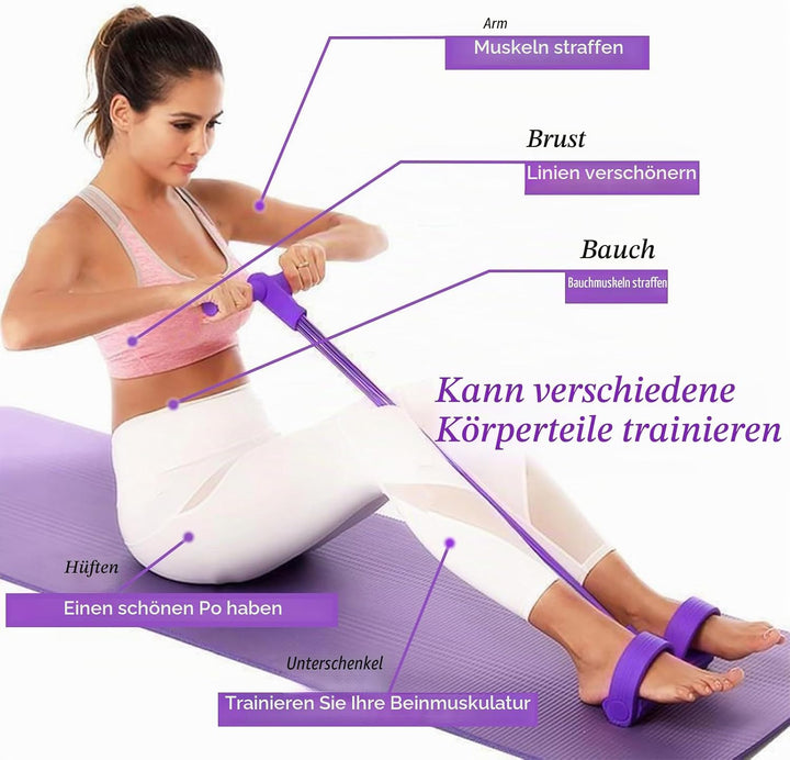 Bauchtrainer Sit-Up Trainingsgeräte Bodybuilding Ganzkörpertrainer 6 Tubes Elastische Zugseil Expand