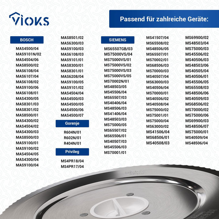VIOKS Messer Spezialmesser Ersatz für Siemens 12012078 runde Schneidscheibe Rundscheibe Wellenschlif