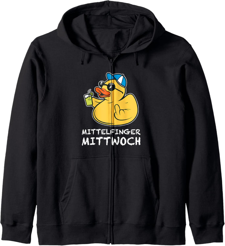 Mittelfinger Mittwoch Badenente Freche Gummiente Kapuzenjacke