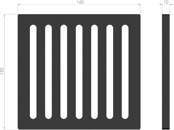 Kaminrost/Ascherost Eckig 160 x 150 x 10 mm passend für Cera ** Kaminöfen inkl. Modellübersicht - As