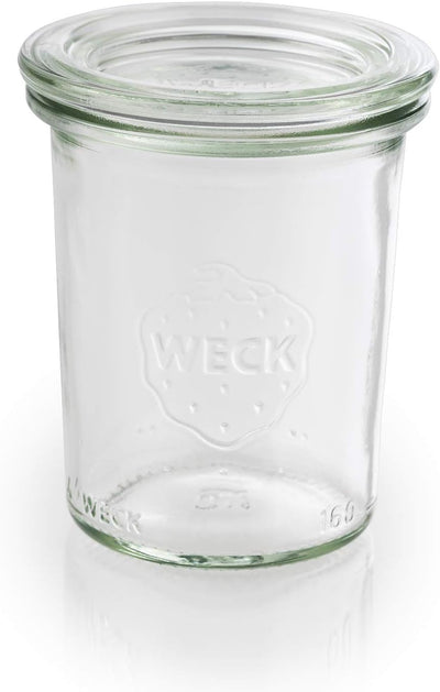 APS 12 Original WECK Gläser 160 ml mit Deckel, Ø 6 cm, H: 8 cm, Mini-Sturzform mit Glasdeckel, Einma