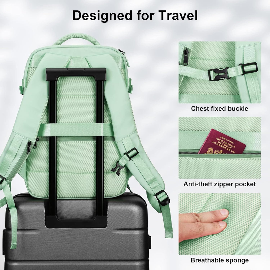 HOMIEE 40L Reiserucksack Damen, Handgepäck Rucksack,15,6 Zoll Laptop Rucksack für Arbeit Schule Woch