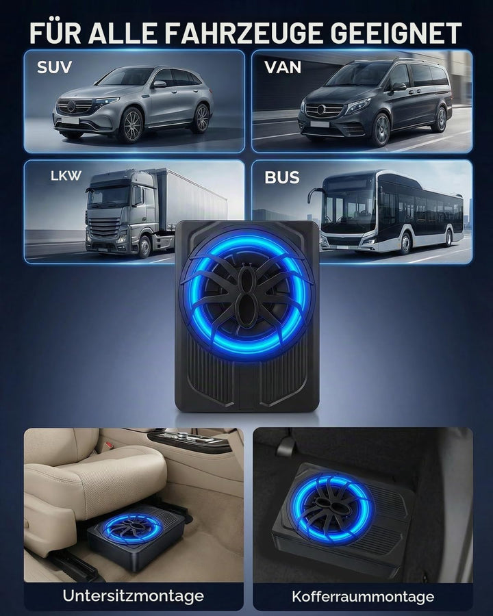 Aktiver Subwoofer für Fahrzeuge, für die Platzierung Unter dem Sitz Konzipiert, 1000 W Maximale Leis