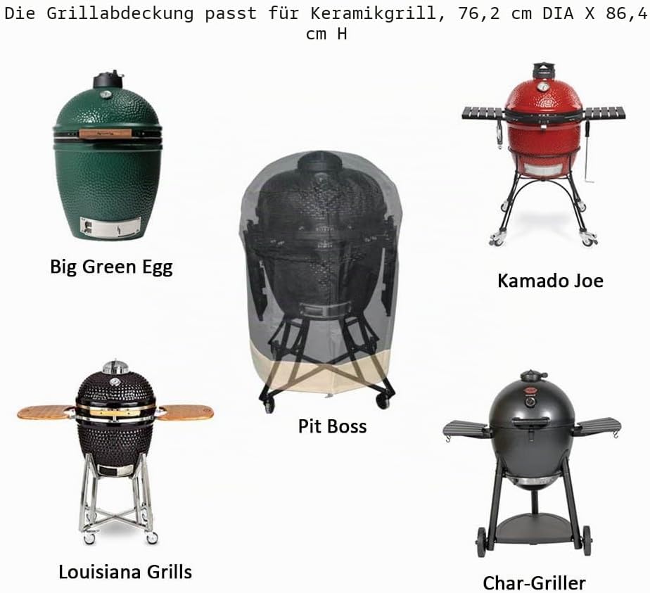 Onlyfire Kamado Grill Abdeckung, Kompatibel für grosse Big Green Egg Grills und Grills vom Typ Kamad