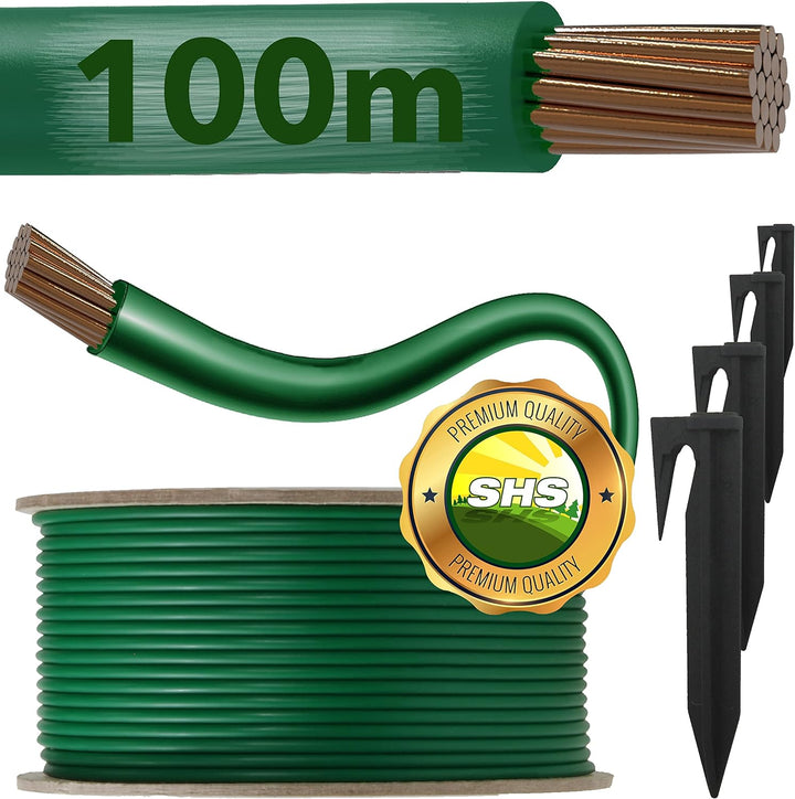 100m Begrenzungskabel + 300 Erdspiesse für Mähroboter Rasenmäher Rasenroboter Zubehör Set Begrenzung