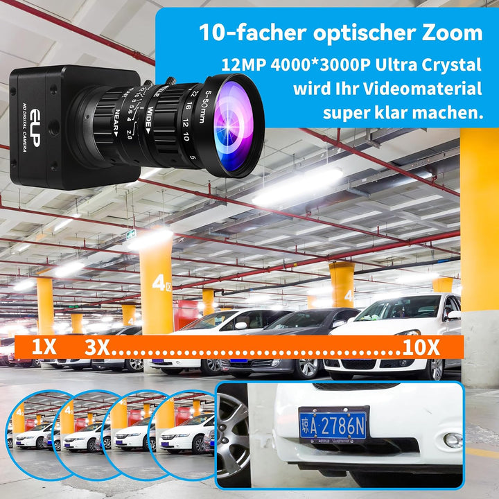 G High Speed USB Zoom Kamera, 1080P/230fps, 4K/60fps, 12MP/30fps, USB3.0/2.0 Manueller Fokus Lightbu