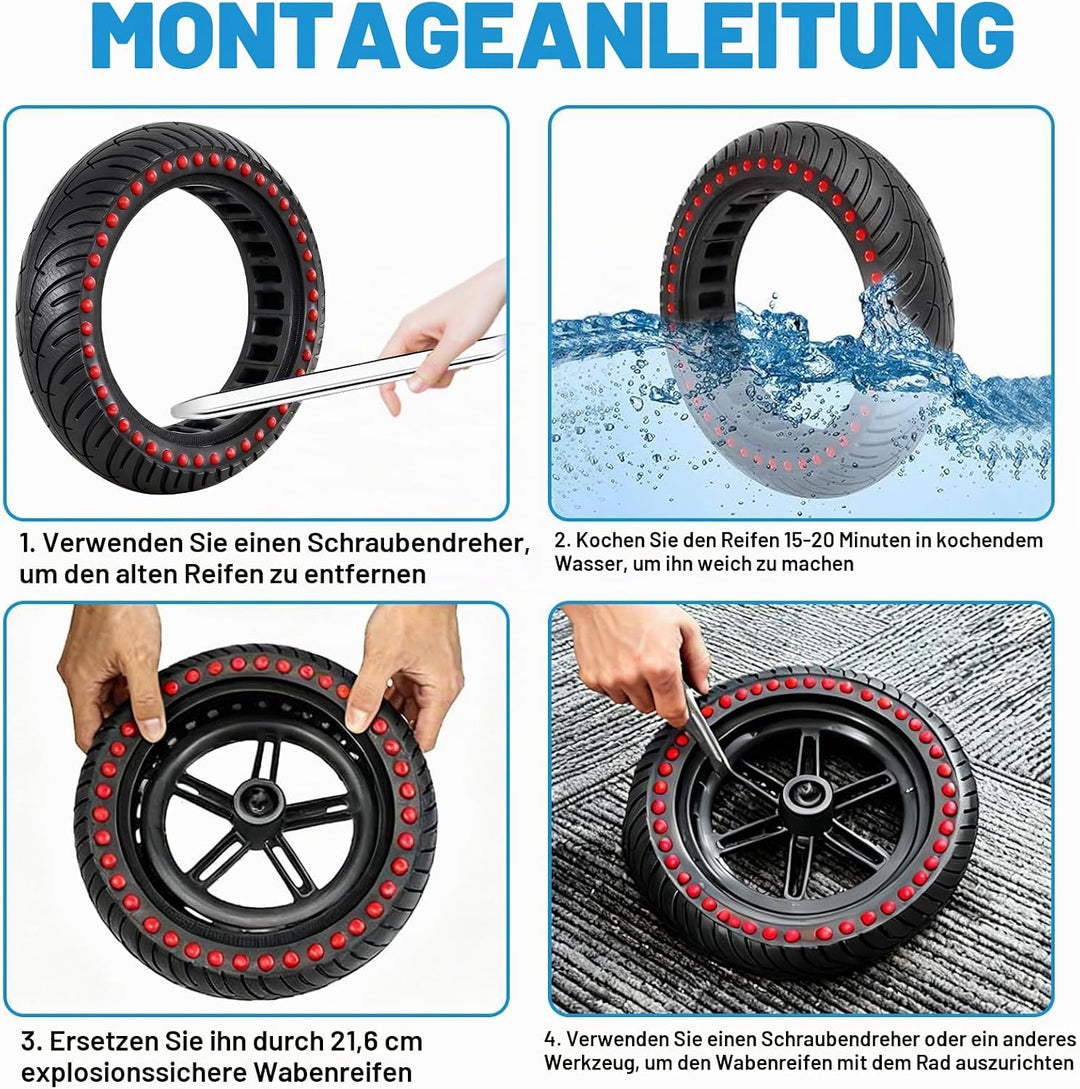8,5x2.0 Solid Scooter Reifen, 8,5 Zoll E-Scooter Off-Road Reifen für Xiaomi Pro 2/M365 / M365 Pro/1S
