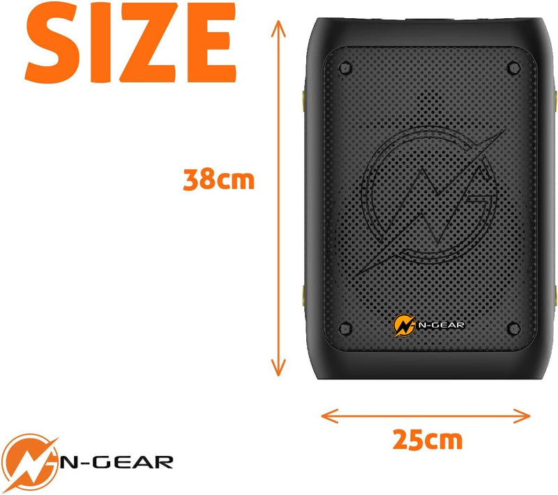 N-Gear The Flash Banger 777 Musikbox - Tragbarer Bluetooth Box mit RGB Lichteffekten und 8" Bass Lau