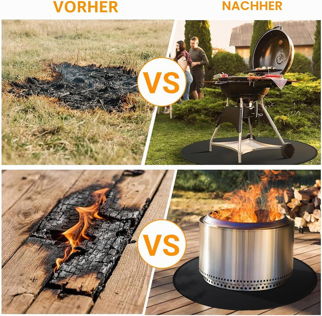 Rund Feuerfeste Unterlage, ZoneYan Feuerfeste Matte für Grill, 90cm/36″, Feuerstellenmatte, Brandsch