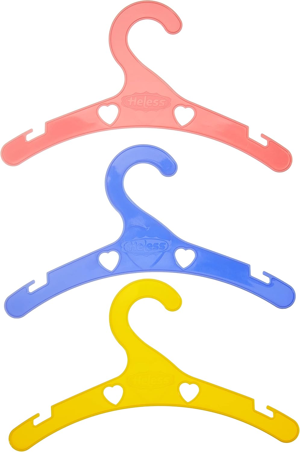 Heless 778-3 - Puppenkleiderbügel, 15 Stück, Zubehör für den Puppenhaushalt, Blau, 15 Stück