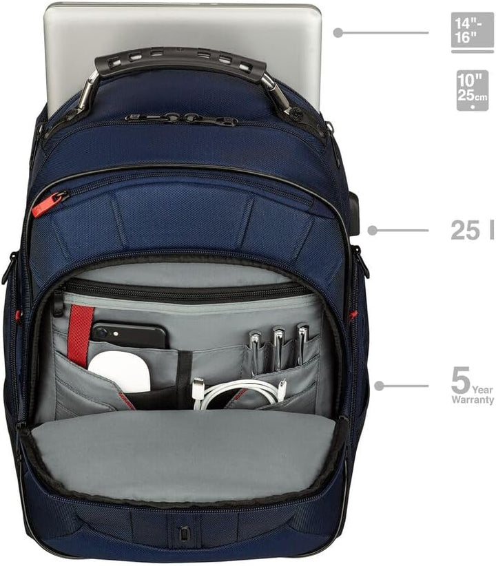 WENGER Pegasus Deluxe Laptop-Rucksack, Notebook 14 bis 16 Zoll, Tablet bis 10 Zoll, 25 l, Damen Herr