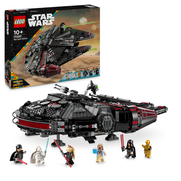 LEGO Star Wars Dunkler Millennium Falke, Sternenschiff Set, Bauspielzeug für Kinder, Geburtstagsgesc