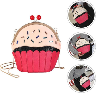 Amosfun Kleine Niedliche Crossbody Geldbörse Einzigartige Cupcake Eis Förmigen Design Handy Schulter