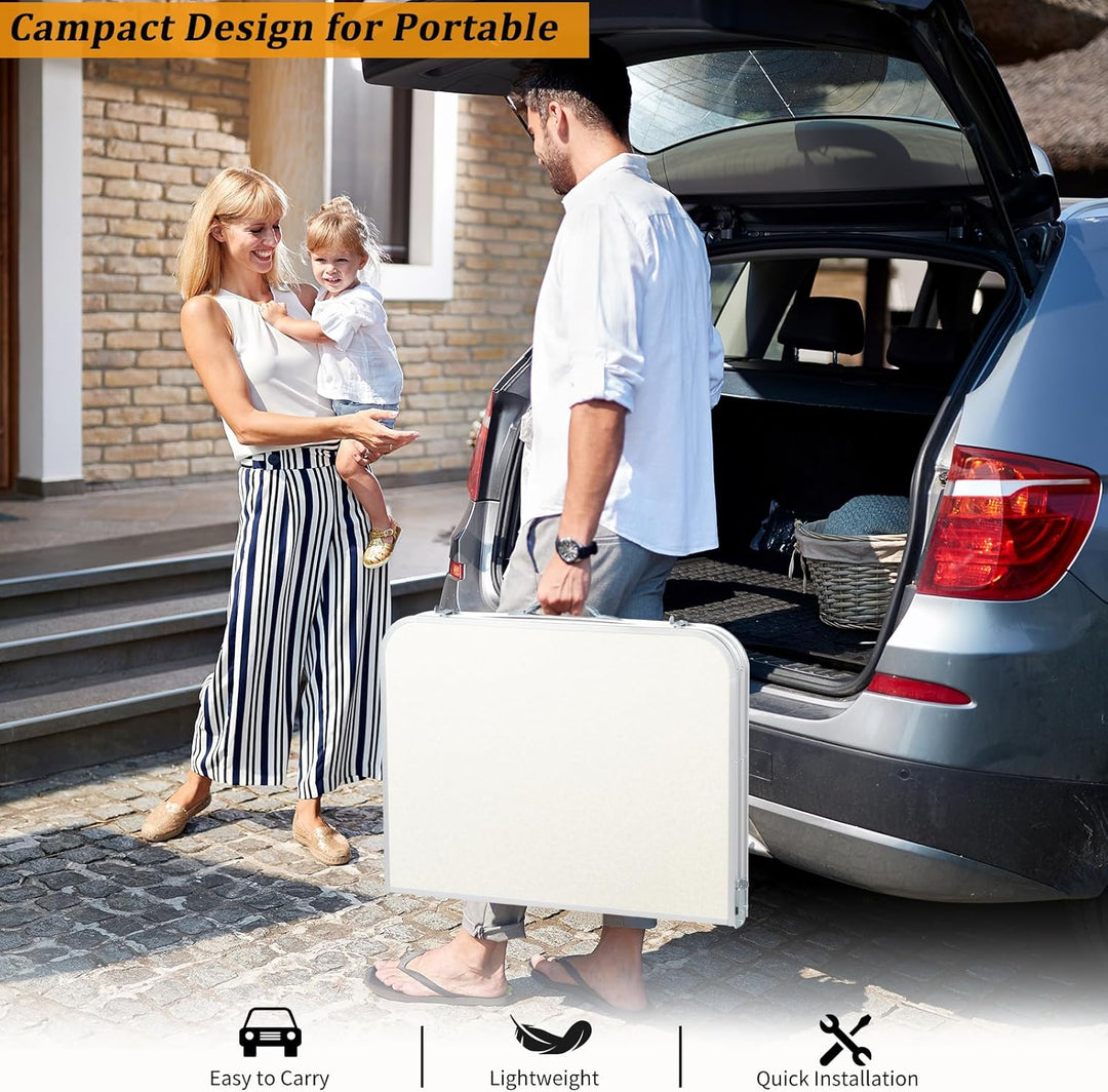 Bonnlo Klapptisch Höhenverstellbar, Gartentisch Wetterfest, Balkontisch Klappbar – Tragbarer Mehrzwe