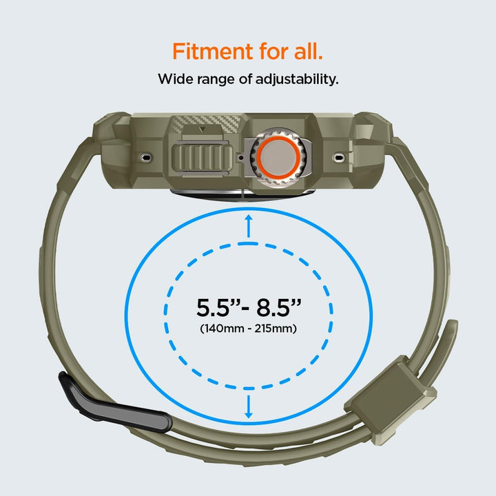 Spigen Rugged Armor Pro Hülle mit Band für Apple Watch Ultra 3/2/1 49mm | TPU-Unibody-Hülle mit Armb