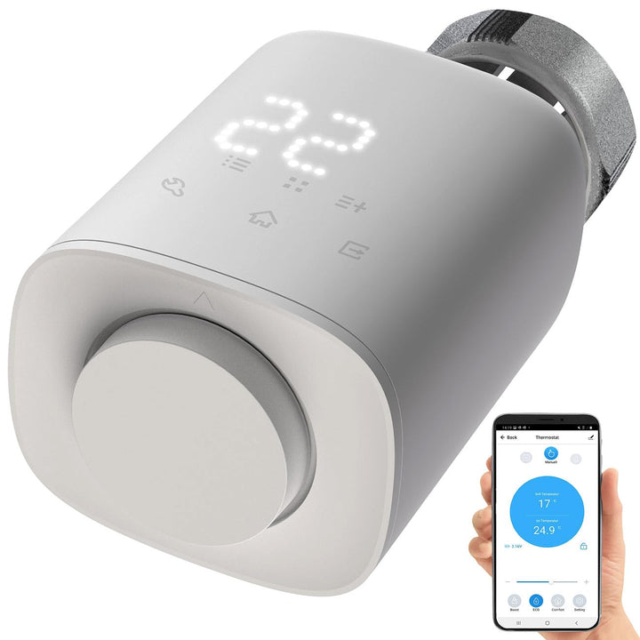 revolt Heizkörperthermostat: Programmierbares Heizkörper-Thermostat mit Bluetooth, App, LED-Display