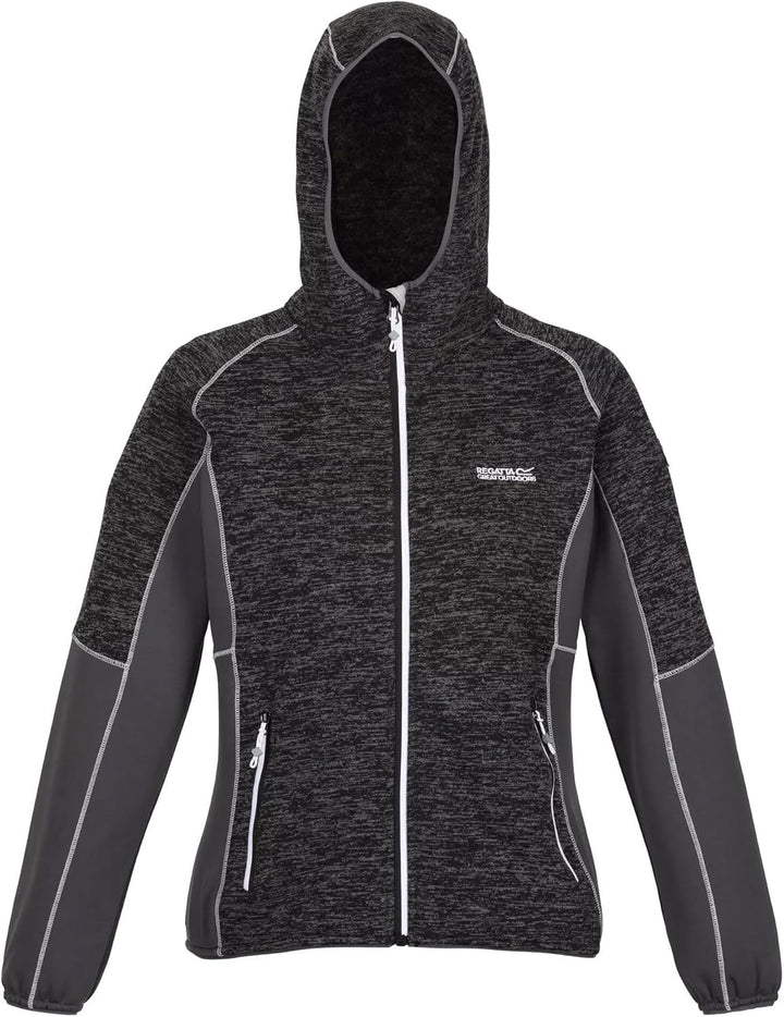 Regatta Strickfleecejacke Damen mit Kapuze 40 Schwarz, 40 Schwarz