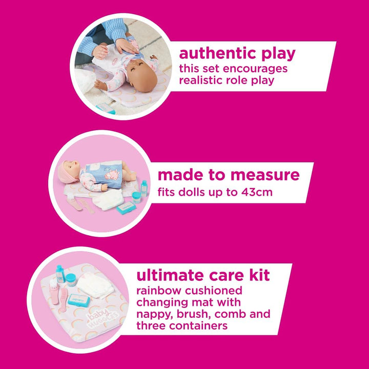 Casdon Changing Mat Set, Dolls Changing Mat & Care Set for Children Aged 3+, Includes Reusable Nappy