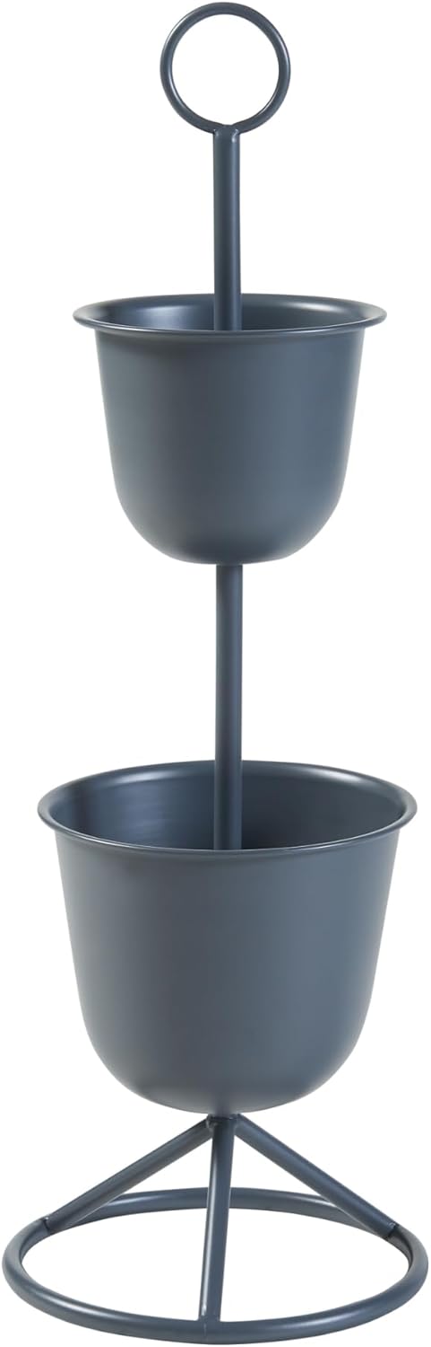 [en.casa] Blumenständer Alphen Blumentopfständer mit 2 Pflanztöpfen Blumentopfregal Pflanzenständer