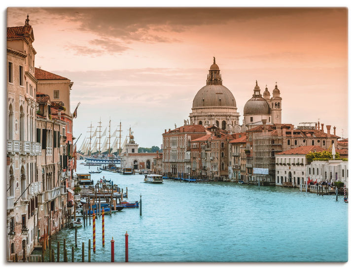 ARTland Leinwandbilder Wandbild Bild auf Leinwand 60 x 45 cm Wanddeko Italien Venedig Canal Grande G