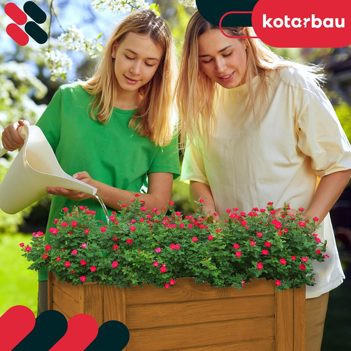 KOTARBAU® Blumenkasten - 50 x 50 x 30 cm - Pflanzkasten mit Vlies - Pflanzkübel gross aussen - Balko