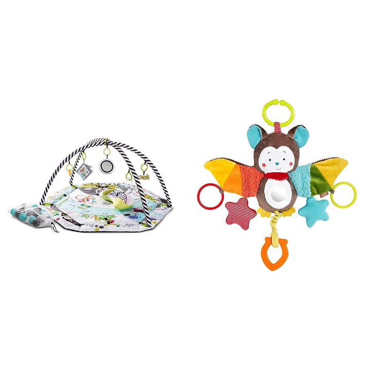 Kinderkraft Spieldecke SMARTPLAY, Erlebnisdecke, Spielmatte mit Spielbogen & Fehn Activity-Spieltier