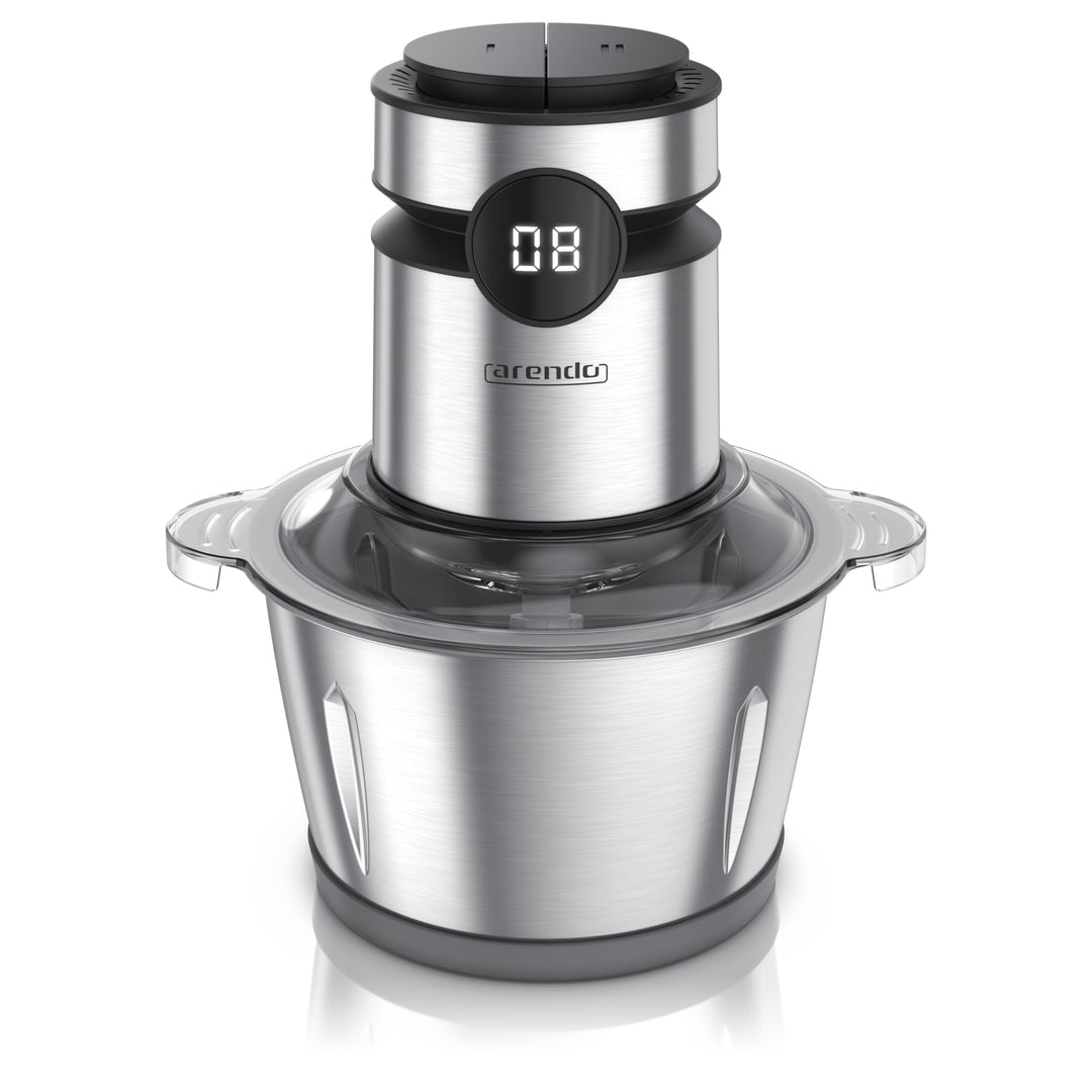 Arendo - Multi Zerkleinerer elektrisch Edelstahl – extra starker 500 W Motor – 2 L Fassungsvermögen