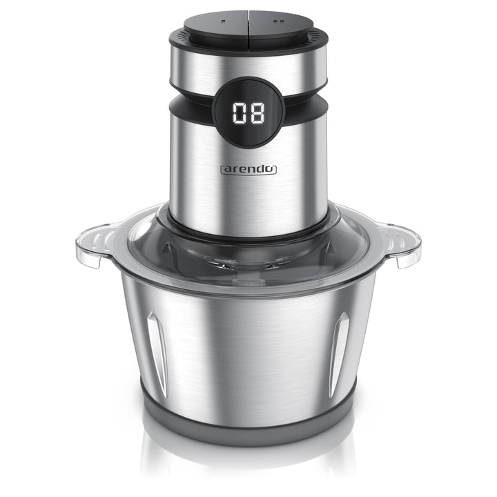 Arendo - Multi Zerkleinerer elektrisch Edelstahl – extra starker 500 W Motor – 2 L Fassungsvermögen