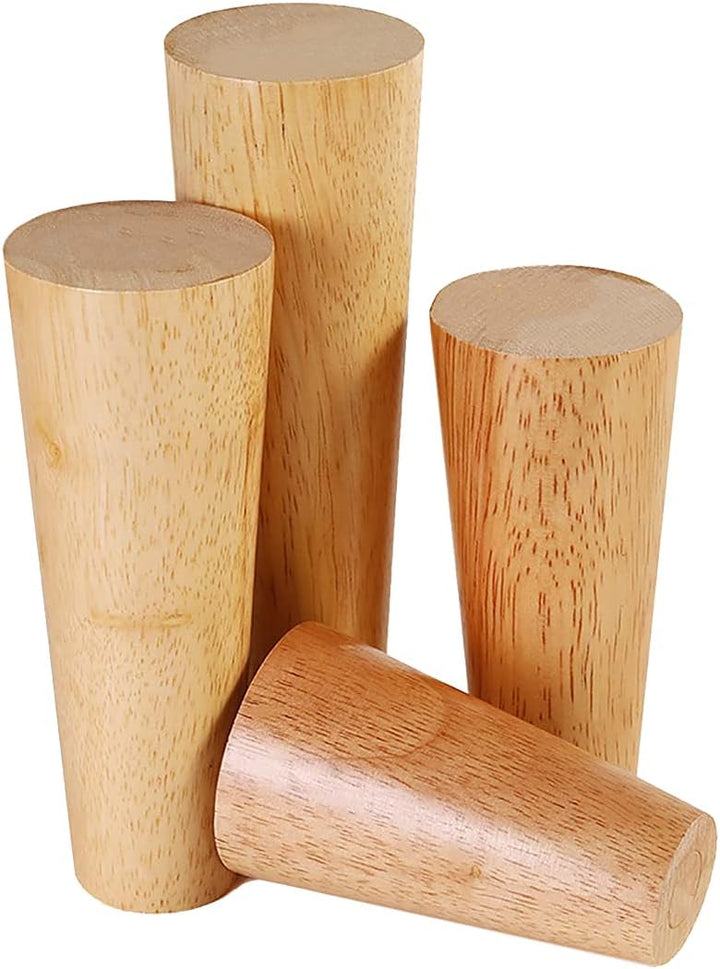 Qrity Möbelfuss Holz, 4 Stück Holzfüsse Möbelfüsse Sofafüsse mit Montageplatten & Schrauben für Schr