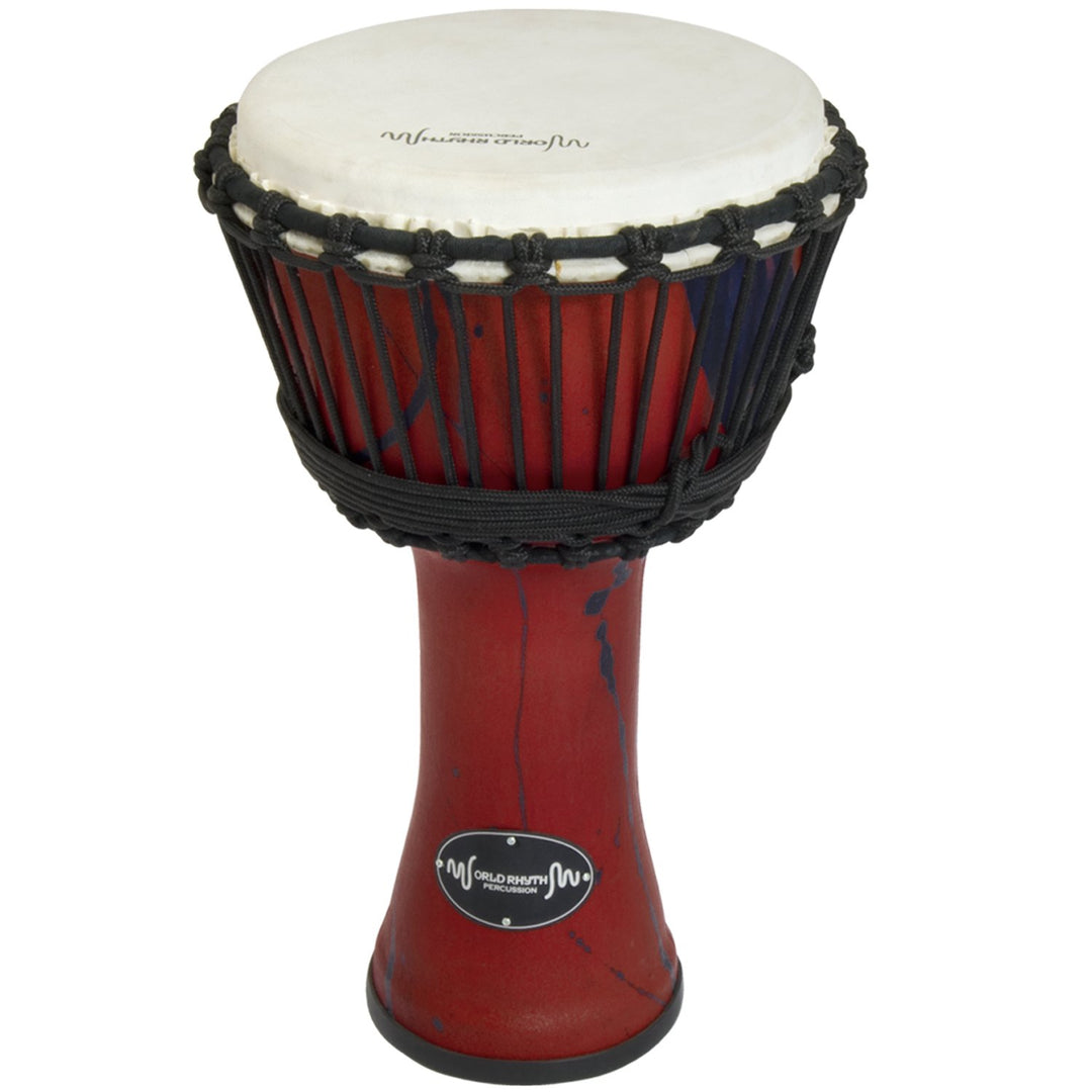 World Rhythm MDJ002-RD 10" Seil gestimmte Djembe-Trommel - Rote Afrikanische Synthetic Handtrommel R