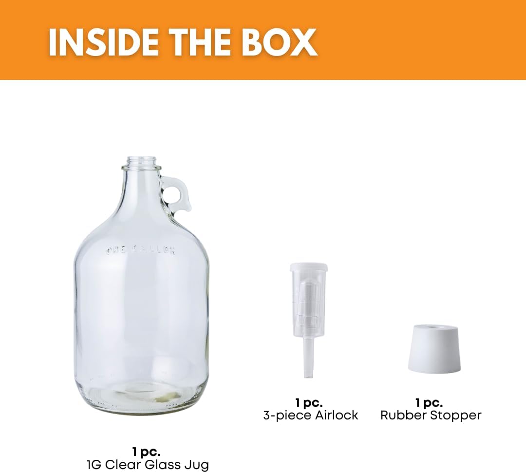 FastRack Stopper/Airlock Glasfermenter/Krug, 3,5 l, transparent Farblos