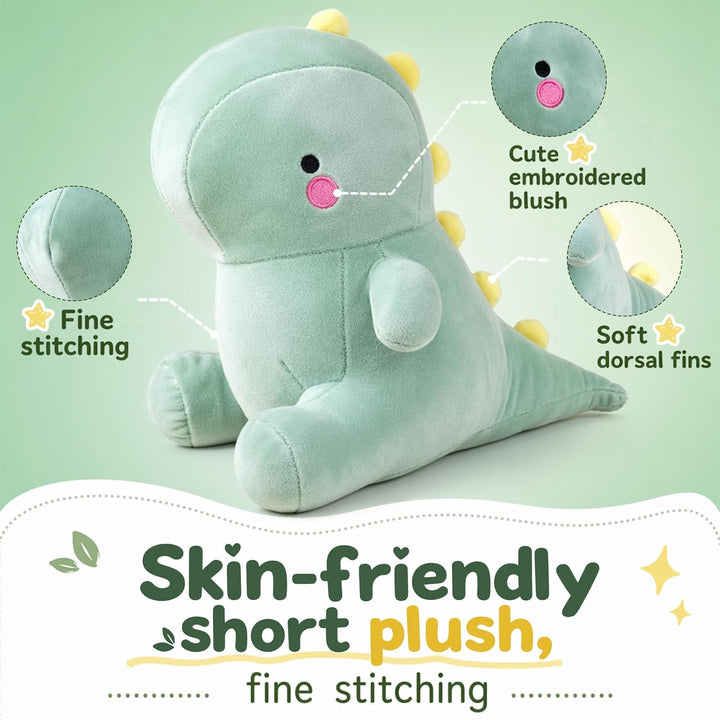 Plüschtier Dinosaurier Kuscheltier, 35CM Süsses Dino Stofftier Kissen, Kawaii Plüschsaurier Schmuset