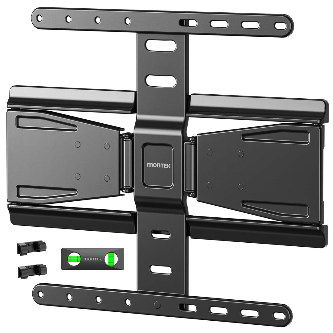 monTEK 0.77" Ultra Slim TV Wandhalterung für 37-75 Zoll Fernseher, Schwenk &amp; Neige &amp; Nivellier &amp; Aus