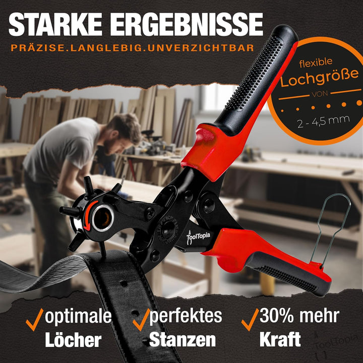 Lochzange für Leder [KOMPLETTSET], Locheisen | Lochstanzer als Leder Werkzeug, Papier, Gürtel Locher