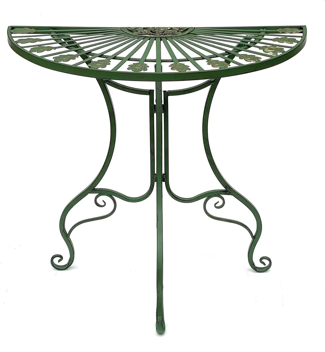 DanDiBo Tisch Halbrund Wandtisch 93995 Beistelltisch Metall 80 cm Gartentisch Halbtisch Halbrundtisc