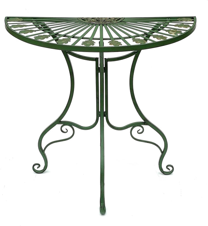 DanDiBo Tisch Halbrund Wandtisch 93995 Beistelltisch Metall 80 cm Gartentisch Halbtisch Halbrundtisc