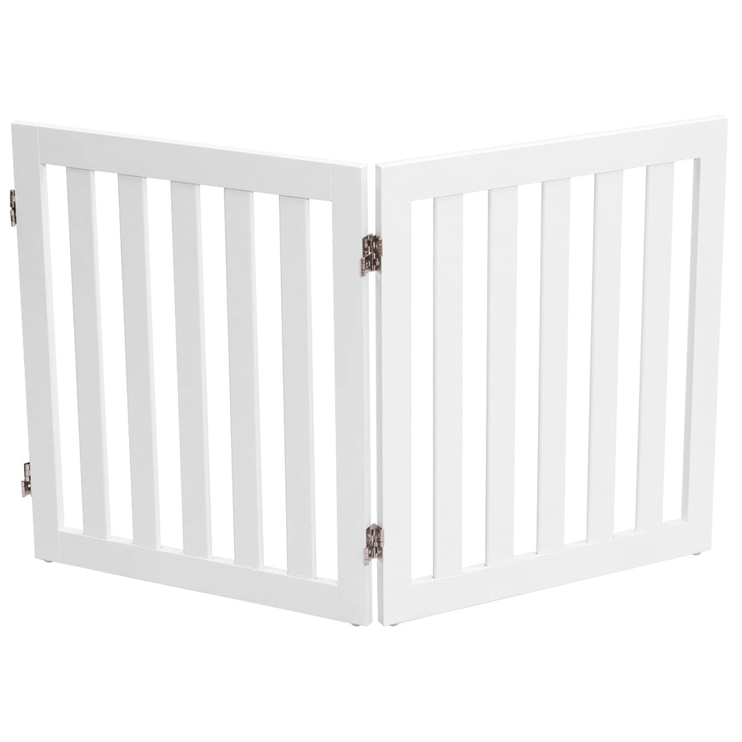 GYMAX 60 cm Hoch Hunde Absperrgitter, Faltbarer & Verstellbarer Schutzgitter mit 360° Hardware-Schar