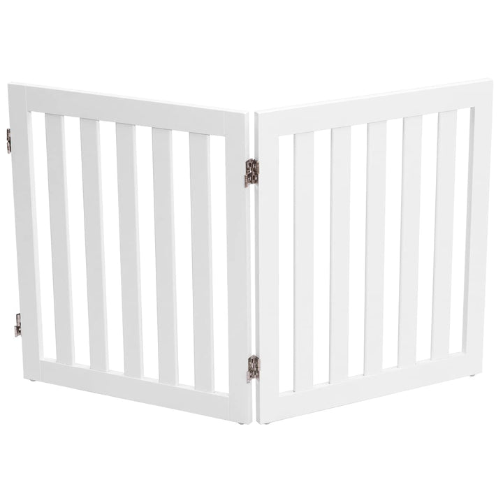 GYMAX 60 cm Hoch Hunde Absperrgitter, Faltbarer & Verstellbarer Schutzgitter mit 360° Hardware-Schar