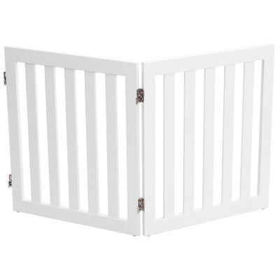 GYMAX 60 cm Hoch Hunde Absperrgitter, Faltbarer & Verstellbarer Schutzgitter mit 360° Hardware-Schar