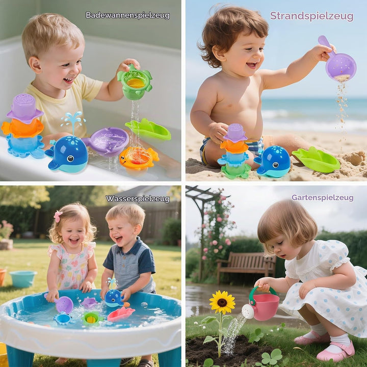 Badewannenspielzeug Badespielzeug Baby ab 1 2 3 4 Jahr Wasserspielzeug Badewannen Spielzeug Kinder P