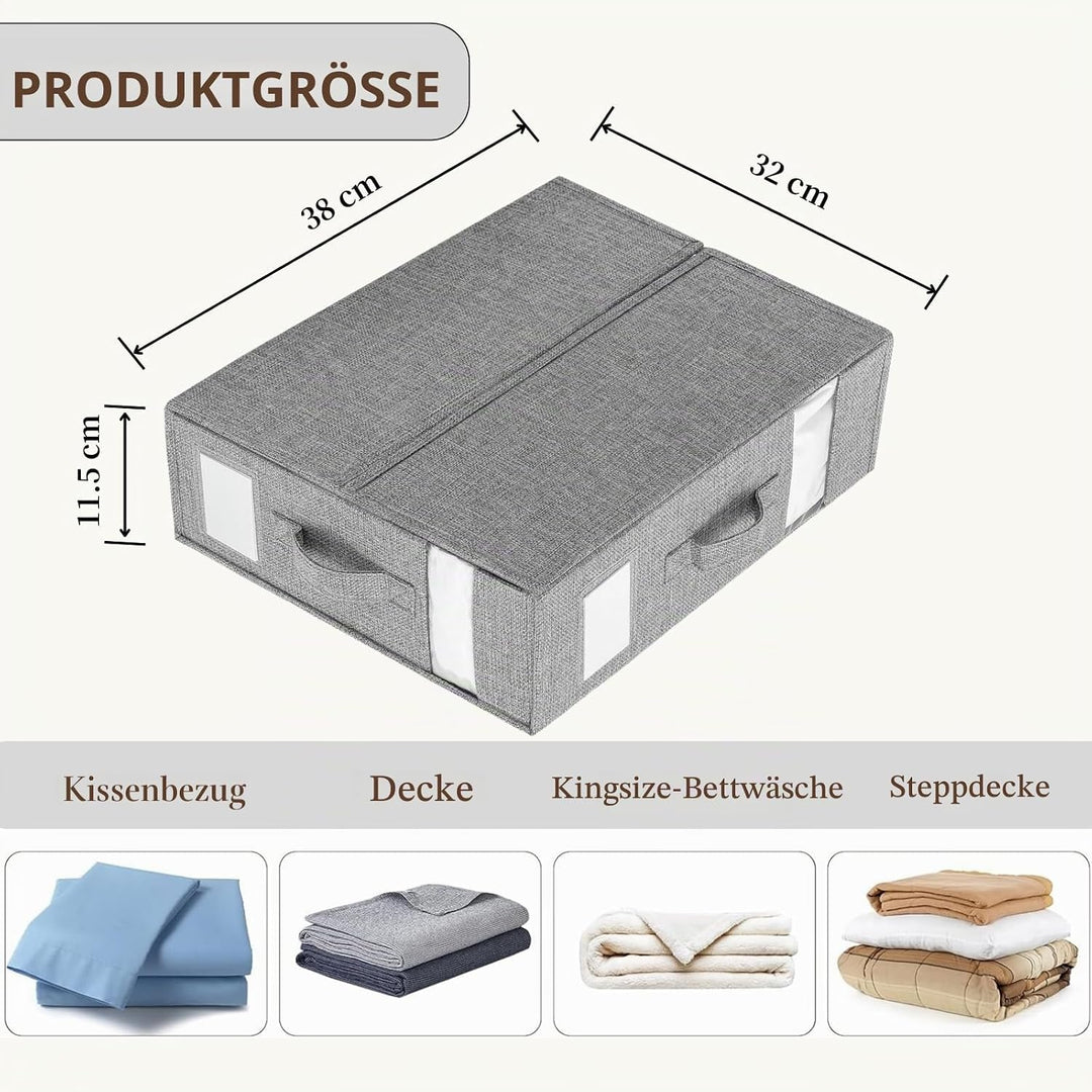 2 Stück Aufbewahrungstasche für Bettlaken, Faltbare Bettwäsche Aufbewahrung Organizer, Unterbett Auf