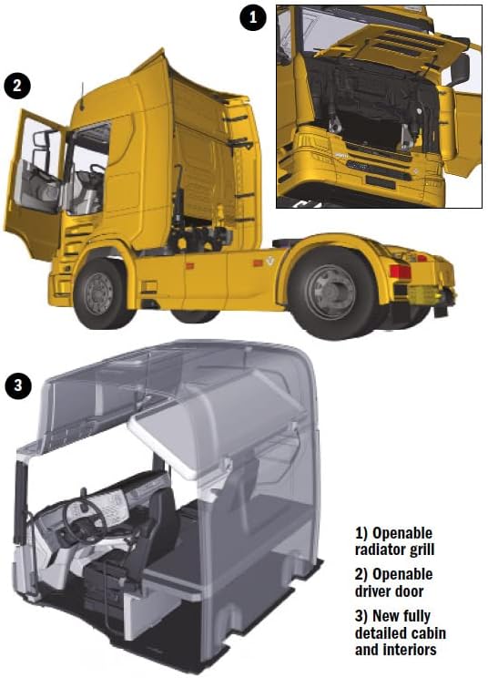 Italeri 3927 1:24 Scania S730 Highline 4x2-Modellbau, Bausatz, Standmodellbau, Basteln, Hobby, Klebe