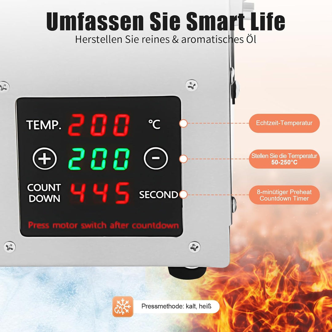 Edelstahl Ölpresse Heiss Kaltöl Extraktionsmaschine Elektrisch öl Automatische Ölpresse Maschine für