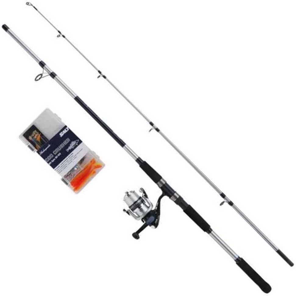 Shakespeare Salt Sea Fishing Combos, inklusive starker Graphitrolle, Fiberglasrute, Hartschalen-Ange