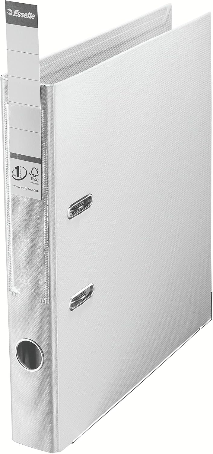 Esselte Ordner, A4, 10er Pack, 50 mm Rückenbreite, Kunststoff, schwarz, 811470 Schmal Schwarz 10er P