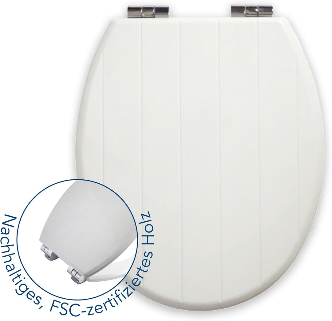 BEMIS Cottage weiss Formholzsitz mit Absenkautomatik | WC-Sitz löst sich nicht | Ultra-Fix Bodenbefe