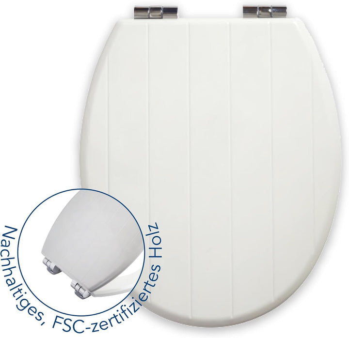 BEMIS Cottage weiss Formholzsitz mit Absenkautomatik | WC-Sitz löst sich nicht | Ultra-Fix Bodenbefe