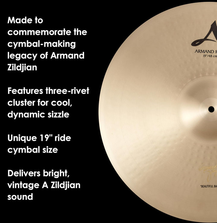Zildjian A Zildjian Series - 19" Armand Zildjian Beautiful Baby Ride with 3 Rivets